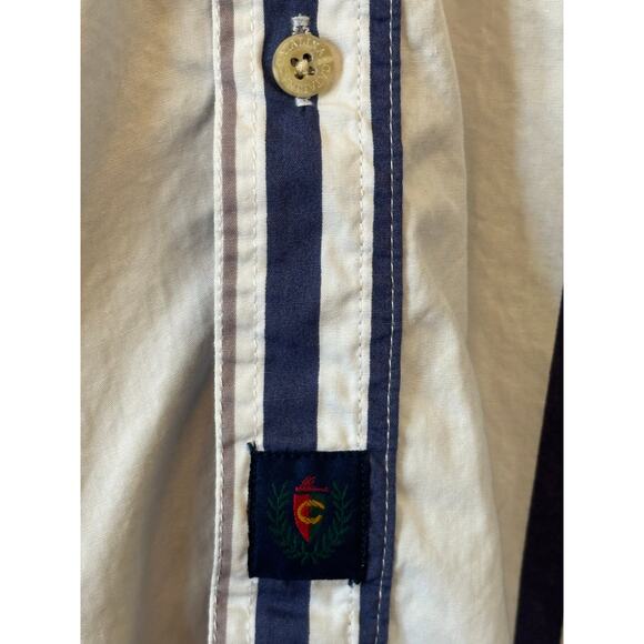Vintage Catalina XL Shirt Blue White Striped Button Down 90s 100% Cotton - Picture 3 of 5